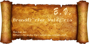 Brendörfer Valéria névjegykártya